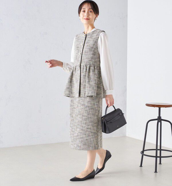 SHIPS for women「〈セレモニー対応可〉スラブ ツイード タイト スカート（セットアップ対応）」|タイト|