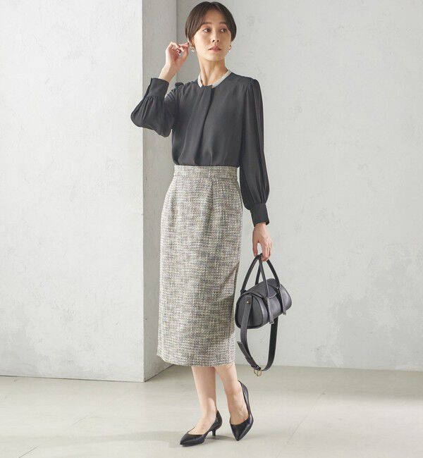 SHIPS for women「〈セレモニー対応可〉スラブ ツイード タイト スカート（セットアップ対応）」|タイト|