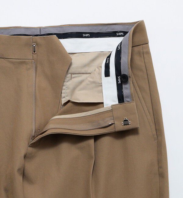 SHIPS「SHIPS: ワンプリーツ オーガニック ツイル パンツ」|スラックス|