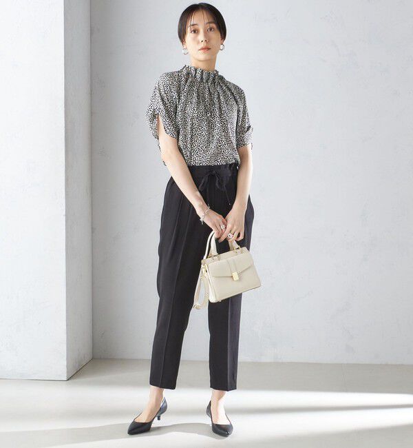 SHIPS for women「〈手洗い可能〉ネック ギャザー プリント ドルマン ブラウス」|シャツ・ブラウス|