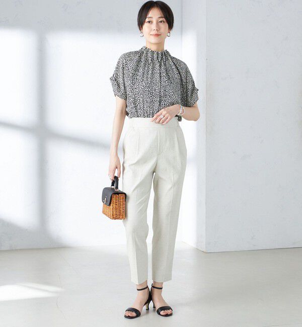 SHIPS for women「〈手洗い可能〉ネック ギャザー プリント ドルマン ブラウス」|シャツ・ブラウス|