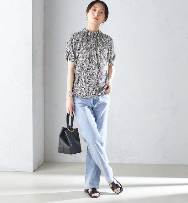 SHIPS for women「〈手洗い可能〉ネック ギャザー プリント ドルマン ブラウス」|シャツ・ブラウス|