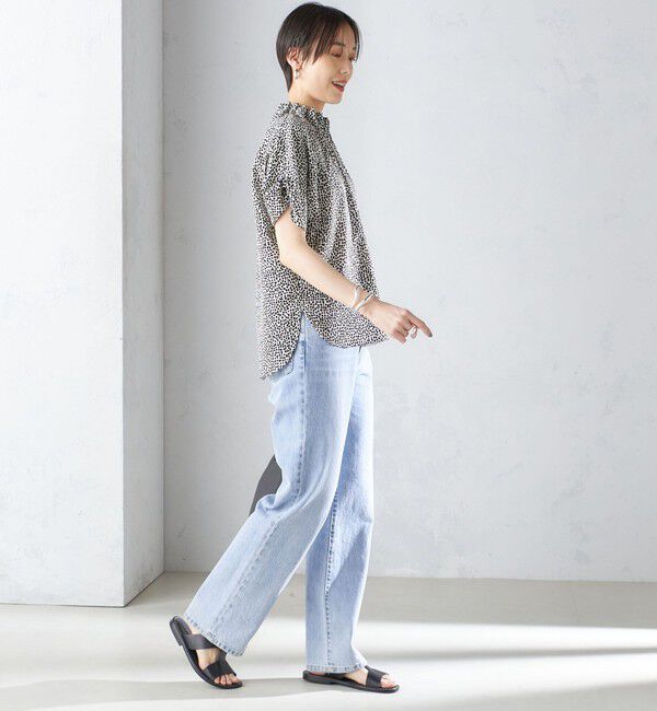 SHIPS for women「〈手洗い可能〉ネック ギャザー プリント ドルマン ブラウス」|シャツ・ブラウス|