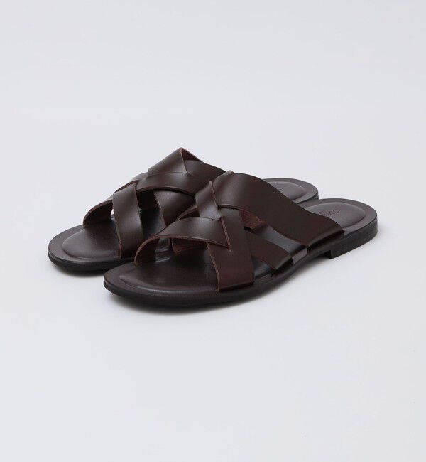 SHIPS「CORSO ROMA 9: メッシュ クロスストラップ サンダル」|サンダル|ブラウン