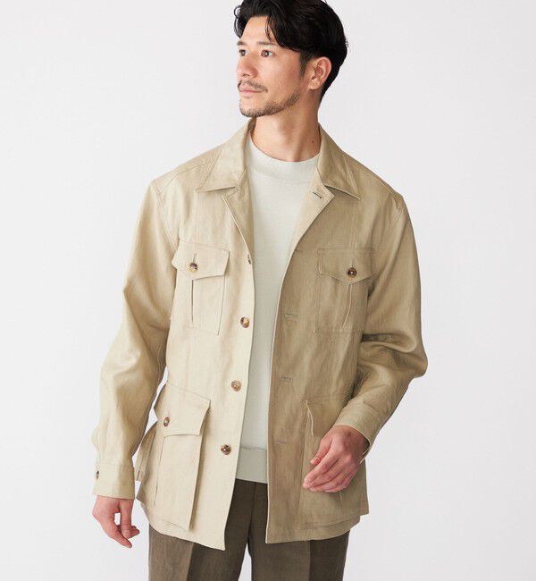 SHIPS「SHIPS: LES LESTON リネン サファリ ジャケット」|その他|ベージュ系