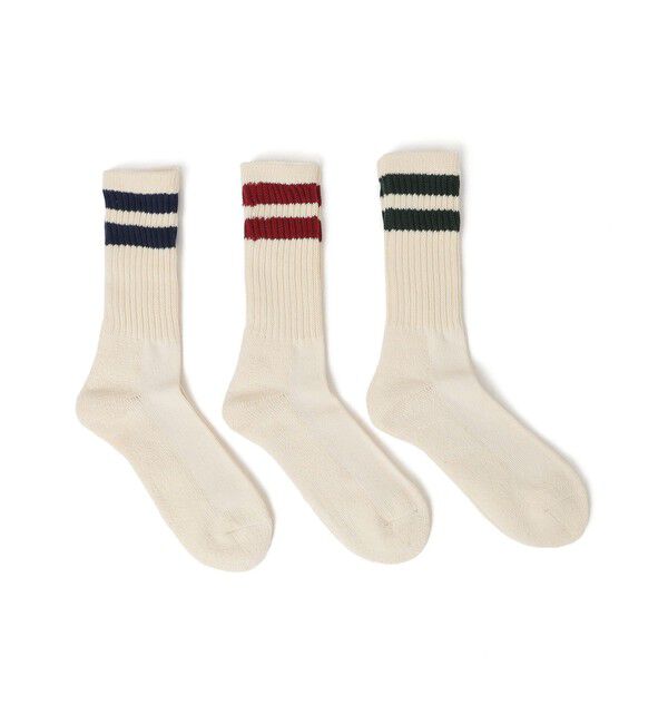 SHIPS any「SHIPS any: 3足セット クルーソックス」|ソックス|ナチュラル