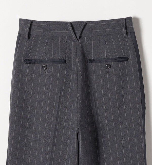 quaranciel「quaranciel:〈洗濯機可能〉サイドライン ストライプ ワイド パンツ」|スラックス|