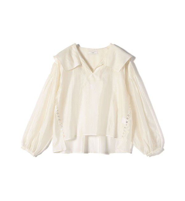 SHIPS for women「【WEB限定】〈手洗い可能〉ドット / レオパード プリント シアー ブラウス」|シャツ・ブラウス|