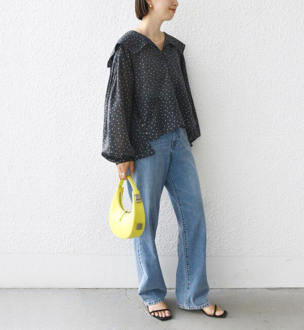 SHIPS for women「【WEB限定】〈手洗い可能〉ドット / レオパード プリント シアー ブラウス」|シャツ・ブラウス|