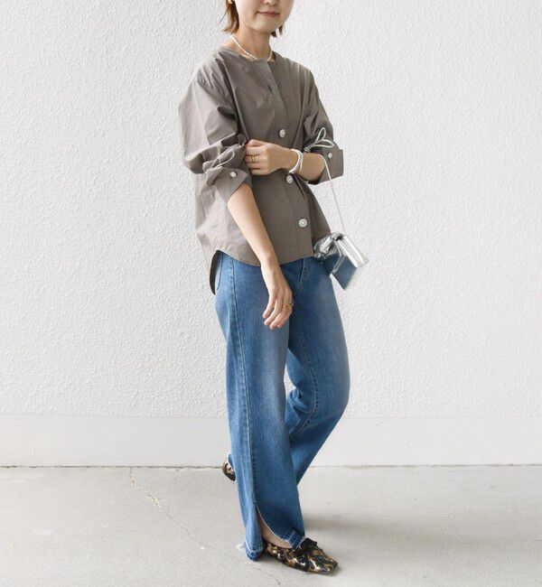 SHIPS for women「【WEB限定】 〈洗濯機可能〉タイプライター ビジュー ボタン ロングスリーブ ブラウス」|シャツ・ブラウス|