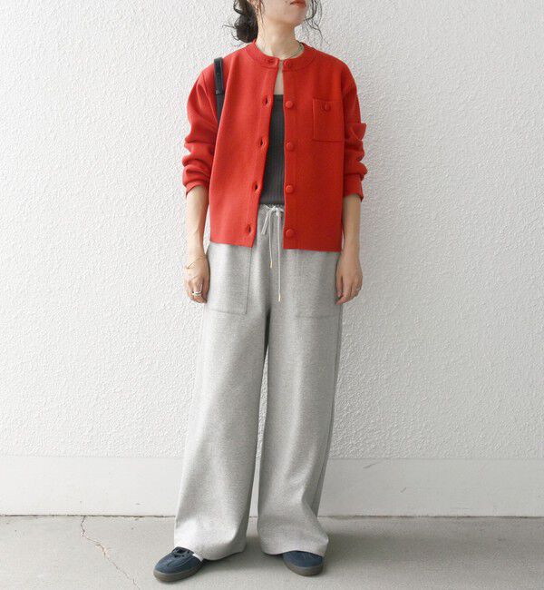 SHIPS any「SHIPS any: ミラノリブ ノーカラー ニット ジャケット カーディガン」|カーディガン|