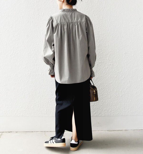 SHIPS for women「【WEB限定】〈手洗い可能〉 シャーリング Vネック 長袖 ブラウス」|シャツ・ブラウス|