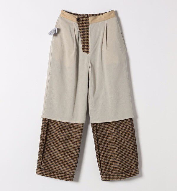 SHIPS any「SHIPS any: cafissi ハウンドトゥース ワイド テーパード パンツ」|チノ|