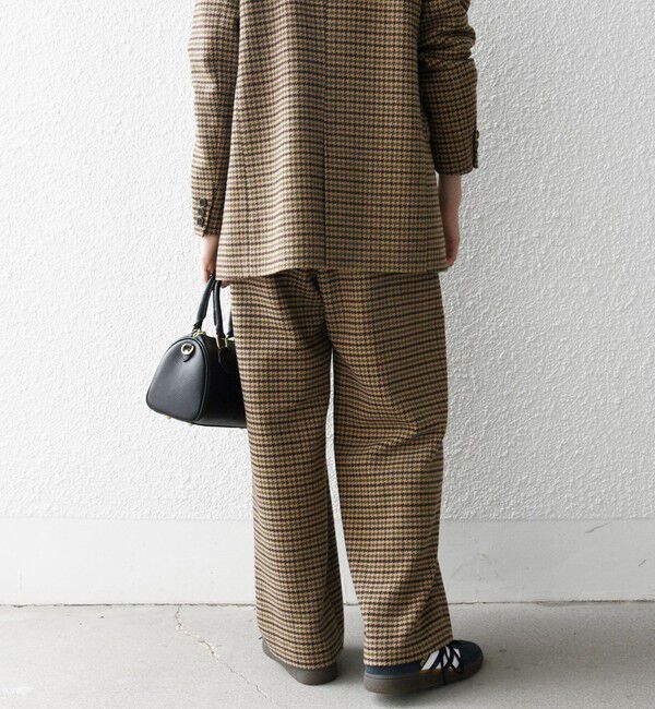 SHIPS any「SHIPS any: cafissi ハウンドトゥース ワイド テーパード パンツ」|チノ|