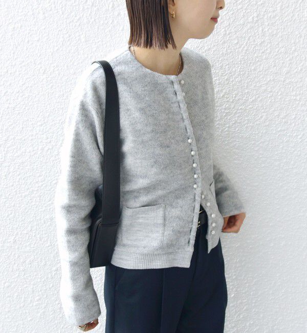 SHIPS for women「〈手洗い可能〉パール モチーフ ボタン ジャッカル カーディガン」|カーディガン|