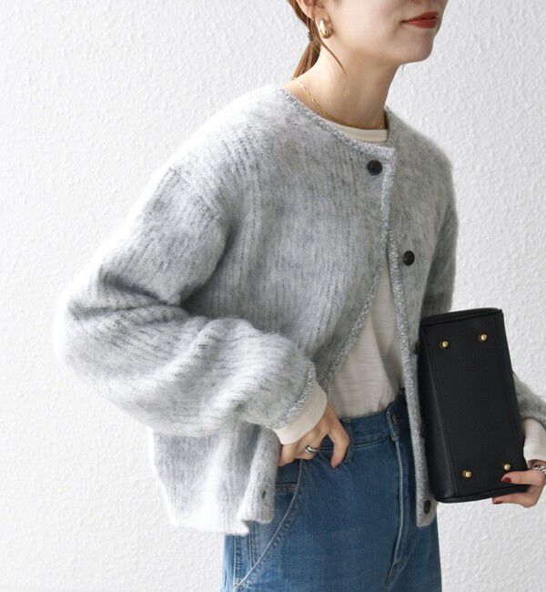 SHIPS any「SHIPS any:〈手洗い可能〉シャギー クルーネック ニット カーディガン」|カーディガン|