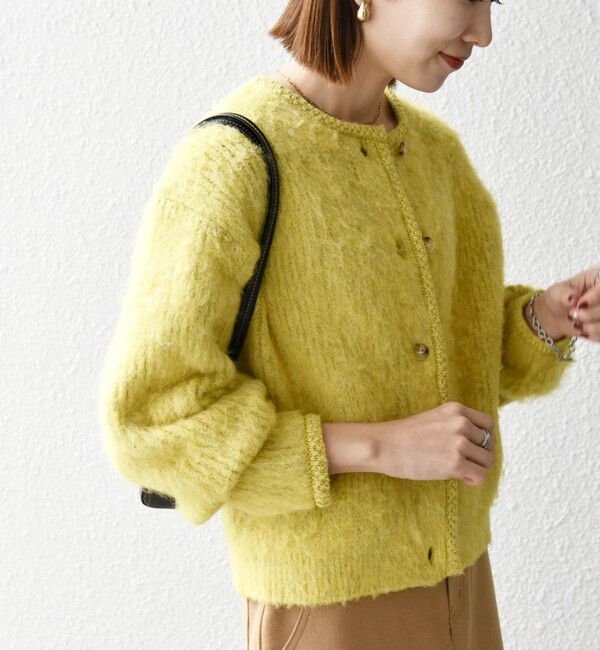 SHIPS any「SHIPS any:〈手洗い可能〉シャギー クルーネック ニット カーディガン」|カーディガン|