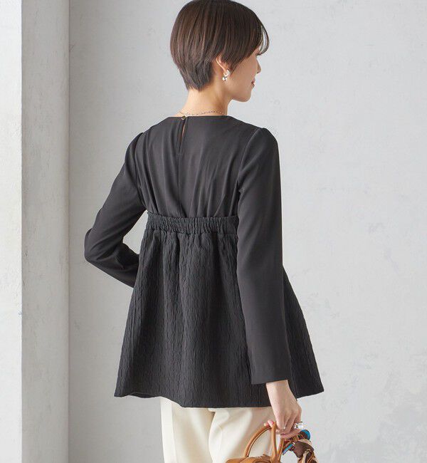 SHIPS for women「〈手洗い可能〉ジャカード ドッキング ビッグ リボン ブラウス」|シャツ・ブラウス|