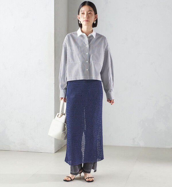 SHIPS for women「LOGAN KNITTING MILLS:〈手洗い可能〉クロシェ スカート」|スカート|