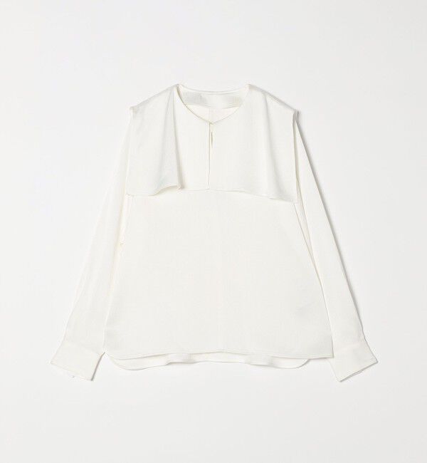 quaranciel「quaranciel:〈洗濯機可能〉ケープデザイン スキッパー ブラウス」|シャツ・ブラウス|