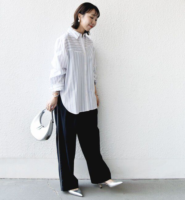 SHIPS for women「【WEB限定】〈洗濯機可能〉アシンメトリー ストライプ シャツ」|シャツ・ブラウス|
