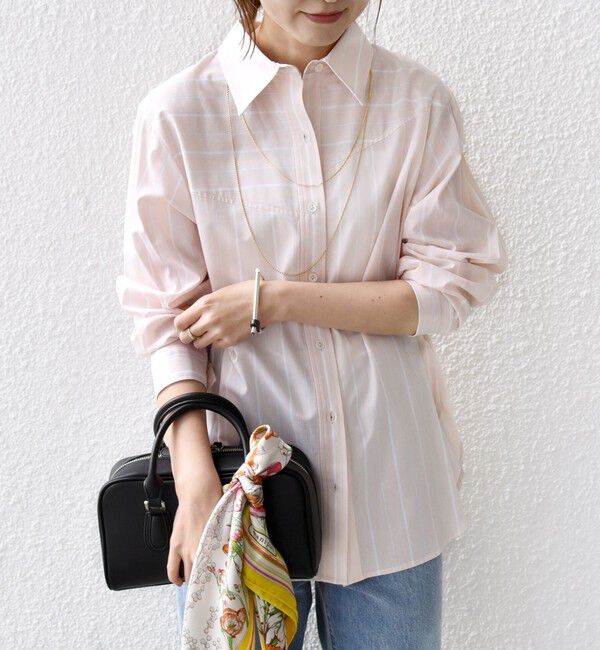 SHIPS for women「【WEB限定】〈洗濯機可能〉アシンメトリー ストライプ シャツ」|シャツ・ブラウス|