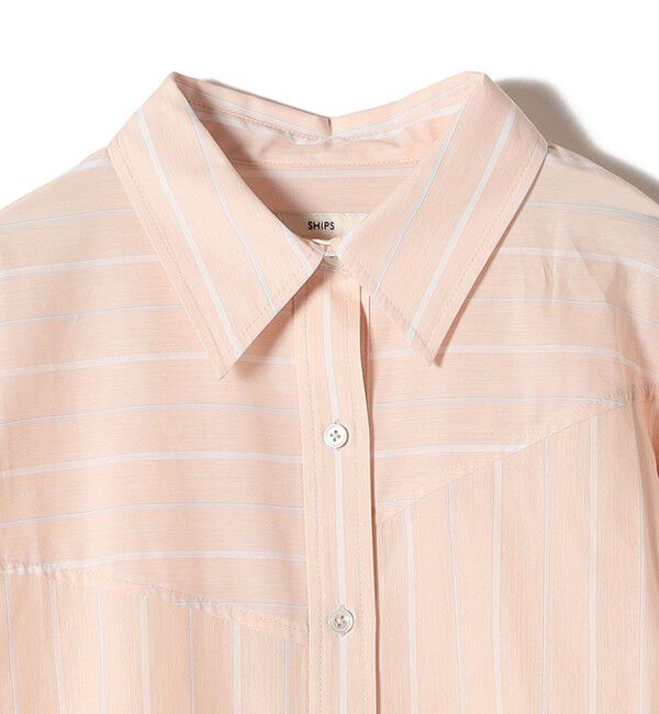 SHIPS for women「【WEB限定】〈洗濯機可能〉アシンメトリー ストライプ シャツ」|シャツ・ブラウス|