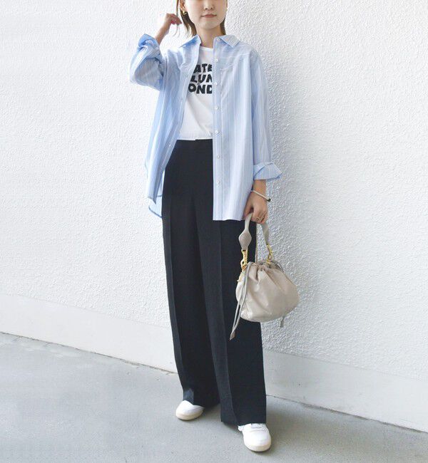 SHIPS for women「【WEB限定】〈洗濯機可能〉アシンメトリー ストライプ シャツ」|シャツ・ブラウス|