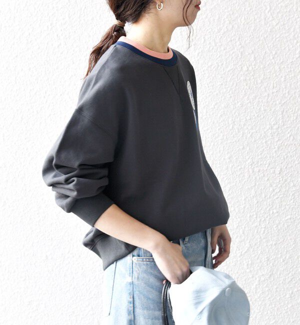 SHIPS any「SHIPS any:〈洗濯機可能〉USAコットン 裏毛 ワッペン ライン スウェット」|スウェット・ジャージ|