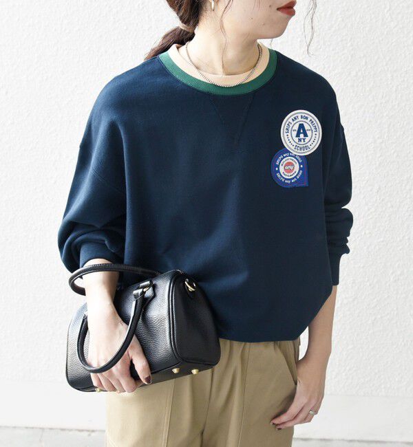 SHIPS any「SHIPS any:〈洗濯機可能〉USAコットン 裏毛 ワッペン ライン スウェット」|スウェット・ジャージ|