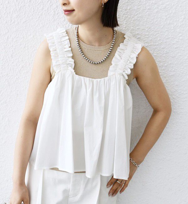 SHIPS for women「【WEB限定】〈洗濯機可能〉ショルダー フリル キャミソール」|シャツ・ブラウス|