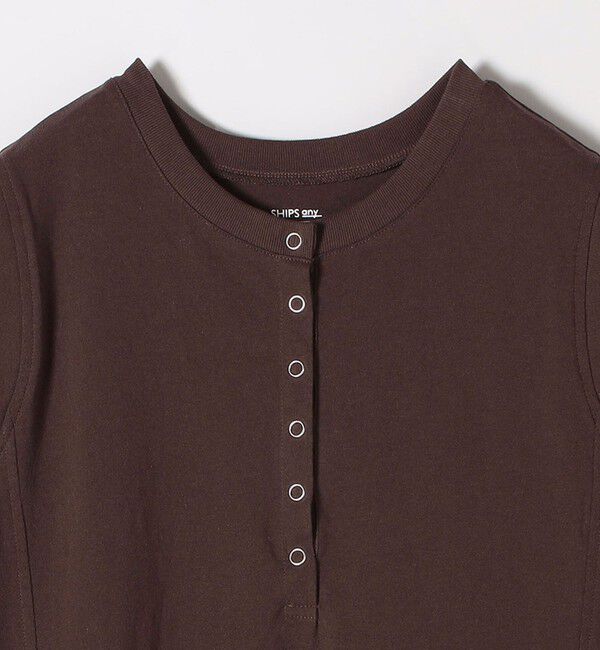 SHIPS any「SHIPS any:〈洗濯機可能〉USAコットン ヘンリーネック Aライン ワンピース」|ワンピース|