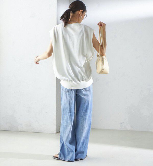 SHIPS for women「〈接触冷感 / 手洗い可能〉アイスコットン フレンチ スリーブ ジレ カーディガン」|ベスト・ジレ|