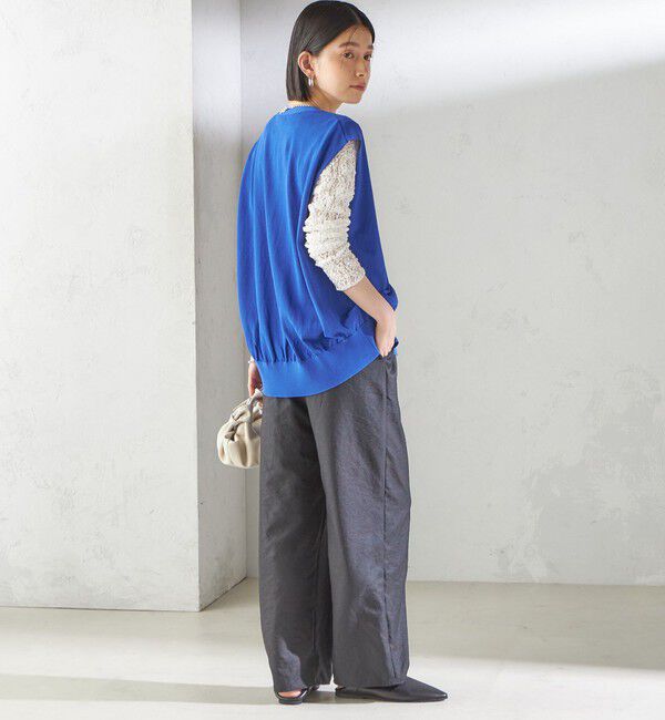 SHIPS for women「〈接触冷感 / 手洗い可能〉アイスコットン フレンチ スリーブ ジレ カーディガン」|ベスト・ジレ|