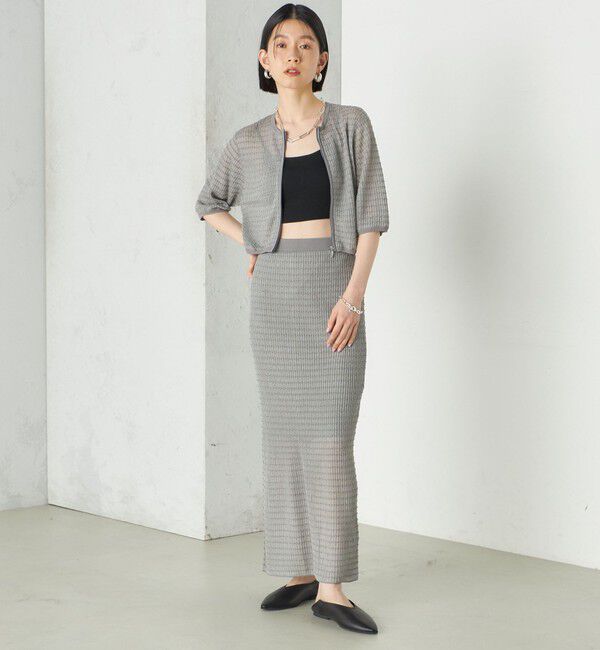 SHIPS for women「《予約》Wai＋:ジャカード シアー スカート」|スカート|