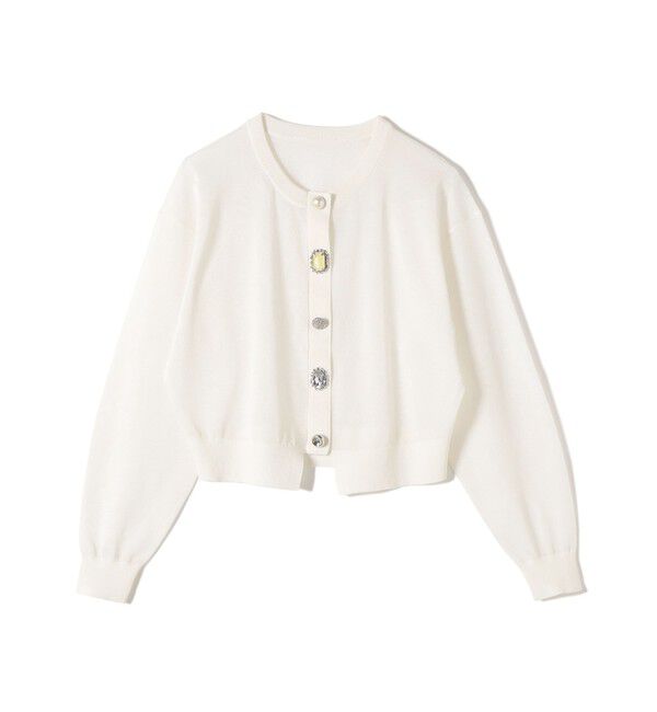SHIPS for women「《一部追加予約》TORRAZZO DONNA:〈手洗い可能〉ビジュー シアー カーディガン」|カーディガン|