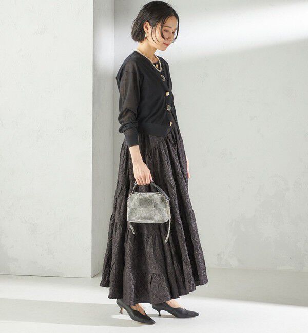 SHIPS for women「《一部追加予約》TORRAZZO DONNA:〈手洗い可能〉ビジュー シアー カーディガン」|カーディガン|