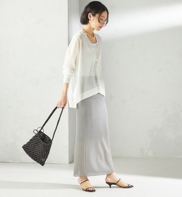 SHIPS for women「〈手洗い可能〉18G コットン ナイロン Vネック 1 ボタン カーディガン」|カーディガン|