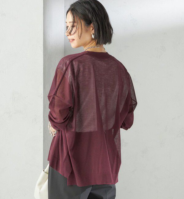 SHIPS for women「〈手洗い可能〉18G コットン ナイロン Vネック 1 ボタン カーディガン」|カーディガン|