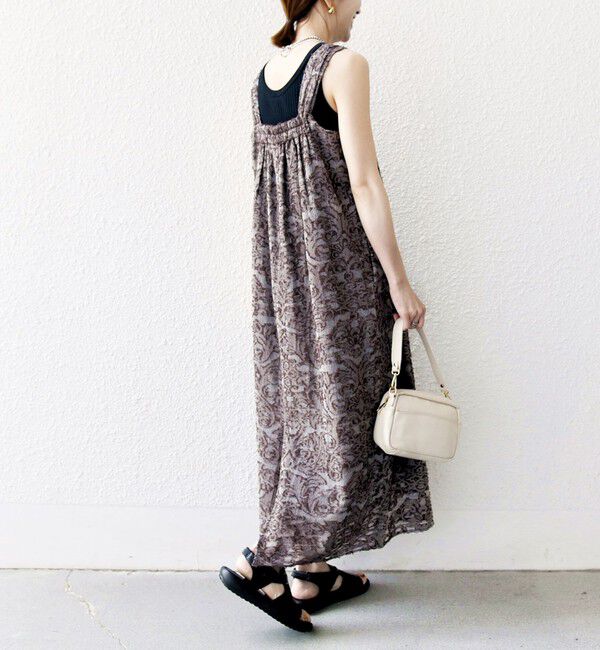 SHIPS any「SHIPS any:〈手洗い可能〉メッシュ ジャカード ギャザー Iライン ワンピース」|ワンピース|