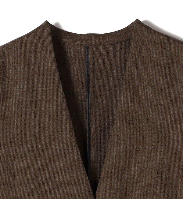 SHIPS for women「〈手洗い可能〉TUMUGITO(R) シャーク ツイード カラーレス ジャケット」|ノーカラージャケット|