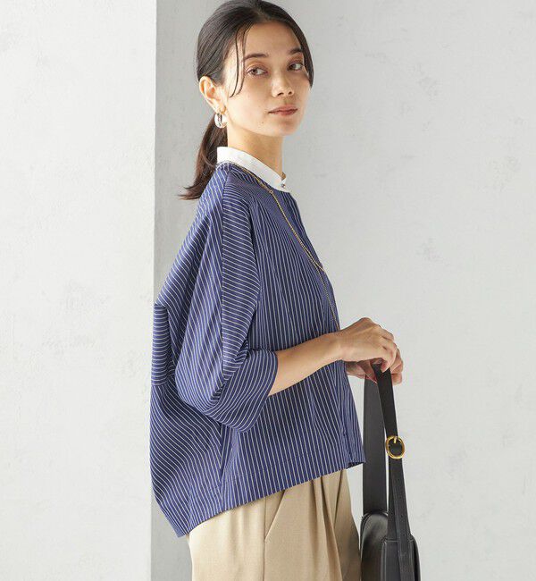 SHIPS for women「〈手洗い可能〉綿 ポリエステル ストライプ 羽織 シャツ」|シャツ・ブラウス|
