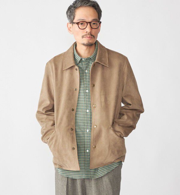 SHIPS「SHIPS: ポリエステル フェイク スエード コーチ ブルゾン」|ブルゾン・スタジャン|