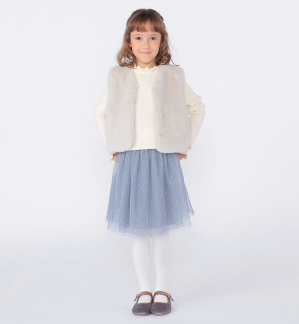 SHIPS KIDS「SHIPS KIDS:100～140cm / フェイクファー リバティ ベスト」|ダウンベスト・ベスト|