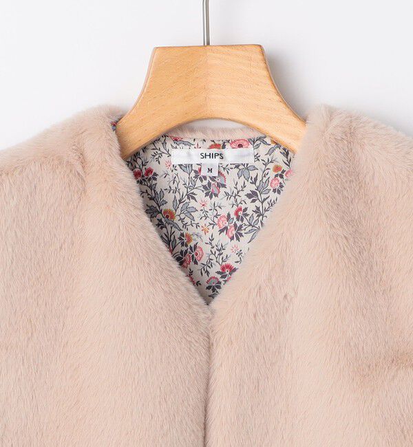 SHIPS KIDS「SHIPS KIDS:100～140cm / フェイクファー リバティ ベスト」|ダウンベスト・ベスト|