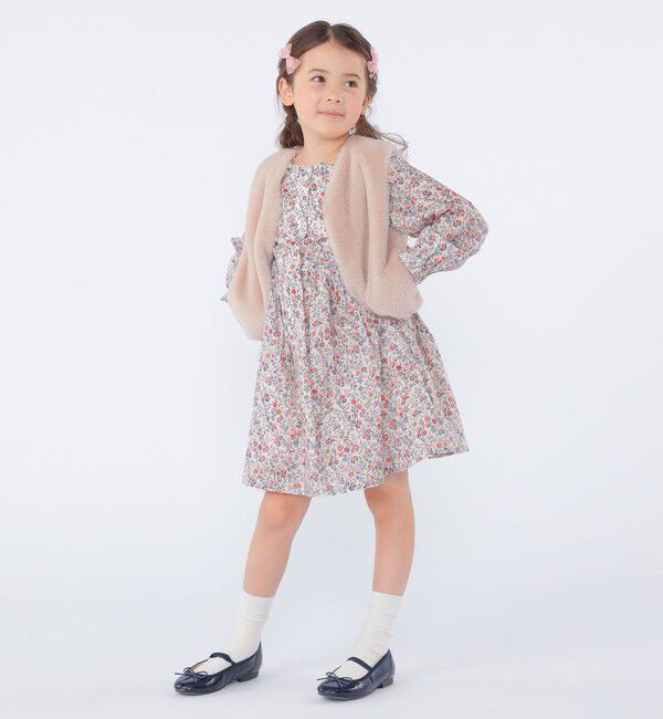 SHIPS KIDS「SHIPS KIDS:100～140cm / フェイクファー リバティ ベスト」|ダウンベスト・ベスト|