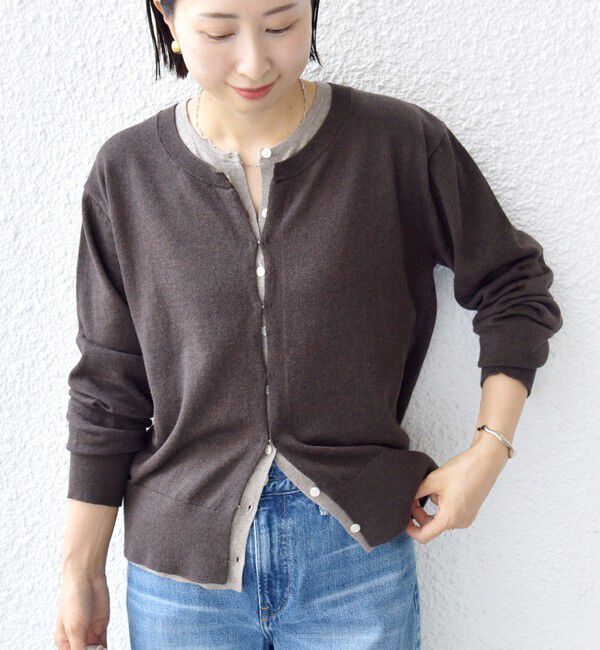 SHIPS for women「【WEB限定】〈手洗い可能〉レイヤード 2WAY 配色 カーディガン」|カーディガン|