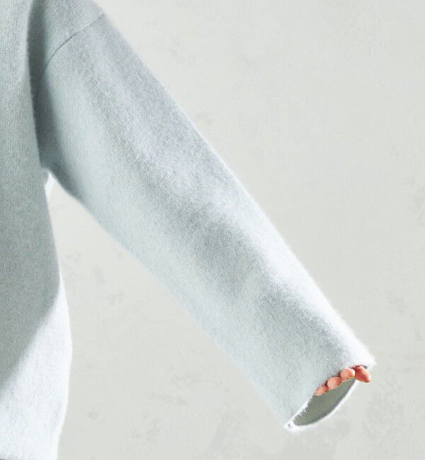 SHIPS for women「フォックス ブレンド ノーカラー ニット コート」|ノーカラーコート|