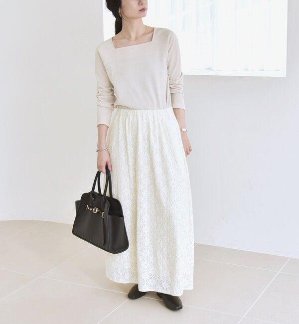 quaranciel「quaranciel:〈洗濯機可能〉フラワー レース フレア スカート」|フレア|