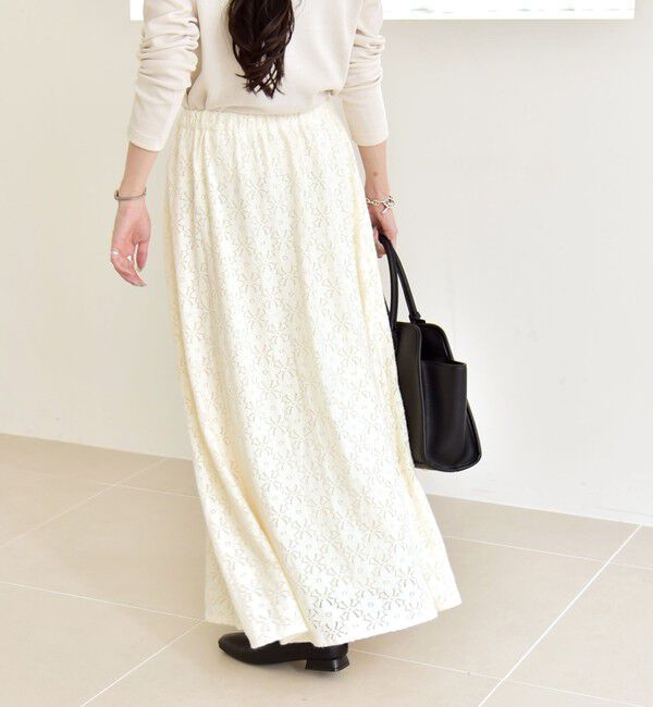 quaranciel「quaranciel:〈洗濯機可能〉フラワー レース フレア スカート」|フレア|